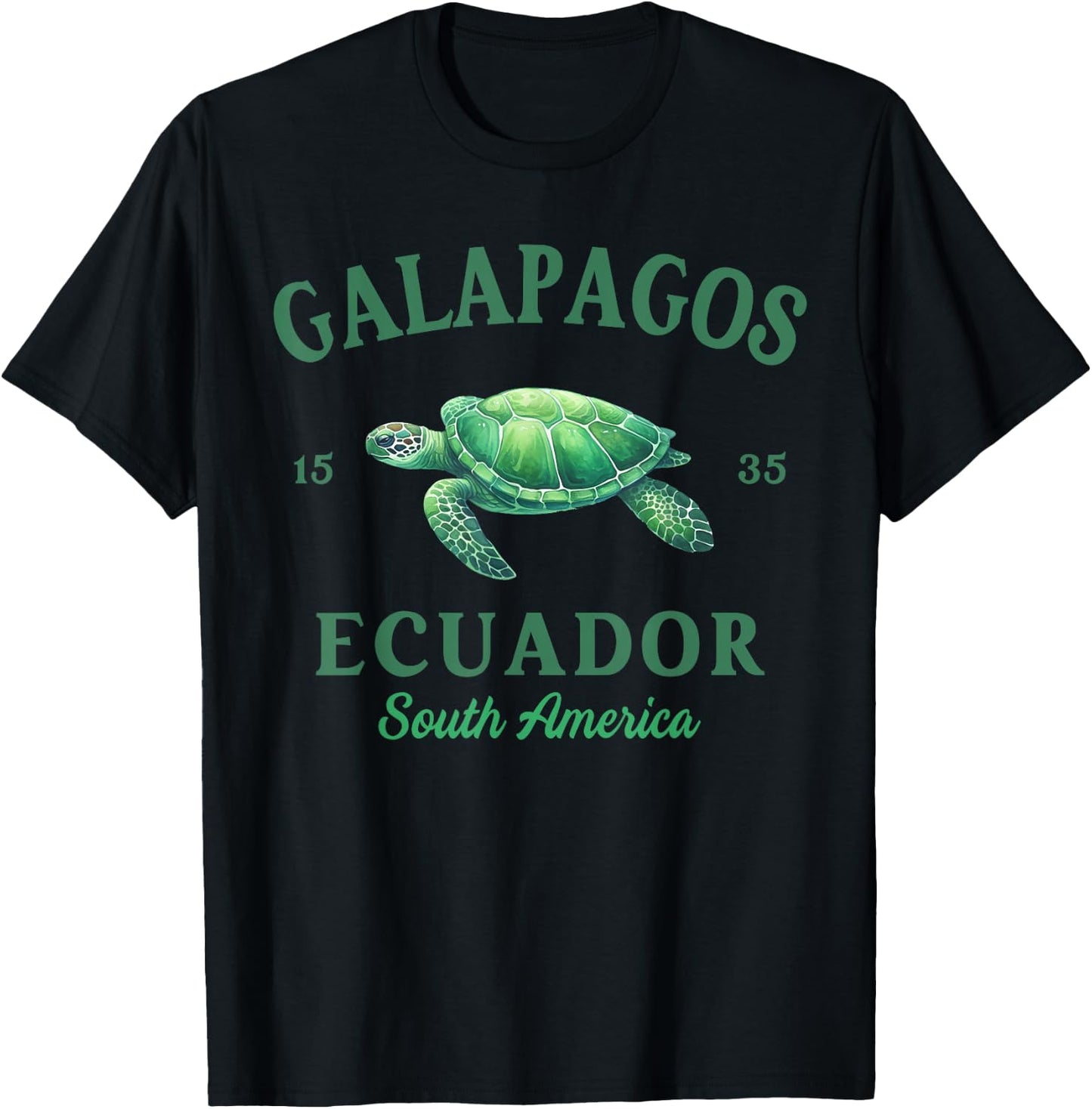 Galapagos Islands Ecuador Galapagos Travel Tortoise T-Shirt - T-Shirt | Black