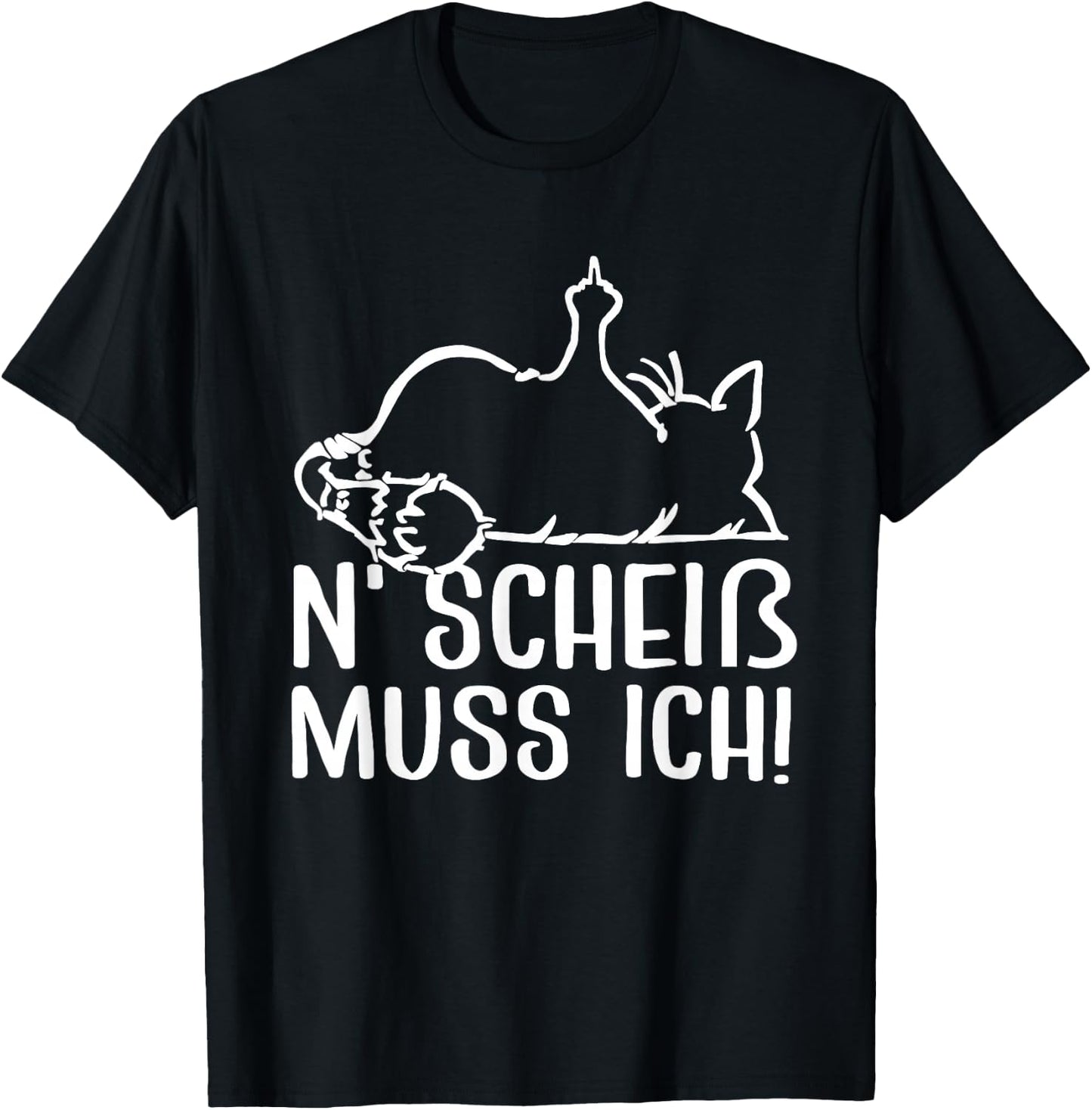 Katze Spruch Lustig Geschenk I N Scheiß muss ich T-Shirt - T-Shirt | Black