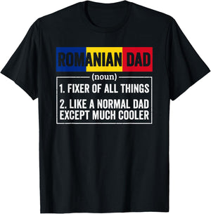 Romanian Dad Noun Funny Romania Heritage T-Shirt - T-Shirt | Black