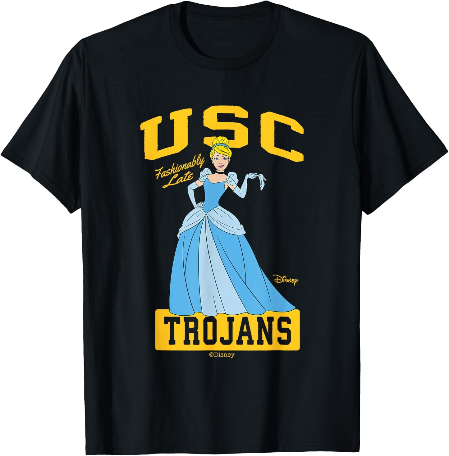 USC Trojans Cinderella Fashionably Late T-Shirt - T-Shirt | Black