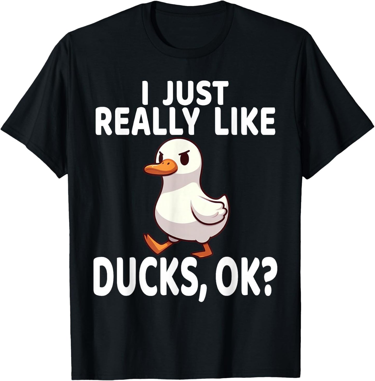 I Just Really Like Ducks Ok Shirt Cute Boys Kids Funny Ducks T-Shirt - T-Shirt | Black