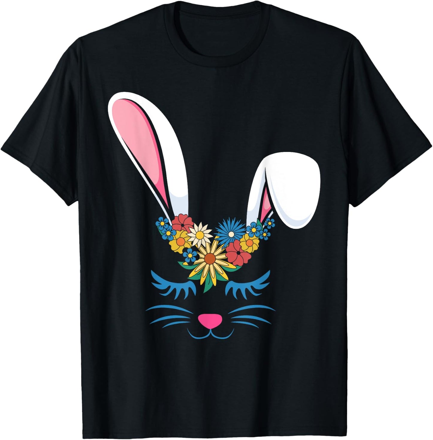 Frohe Ostern, niedliches Häschen, Mädchen, Damen, Erwachsene, Kinder, Kleinkinder T-Shirt - T-Shirt | Black