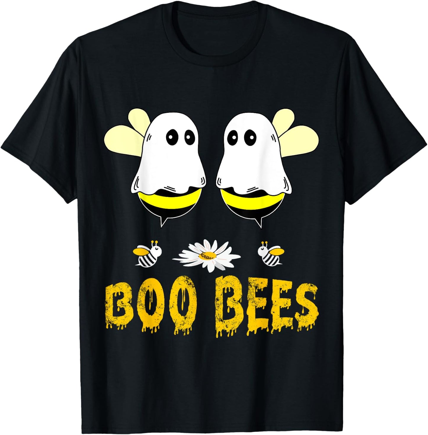 Boo Bees Couples Halloween Costume Funny Boobee Design T-Shirt - T-Shirt | Black