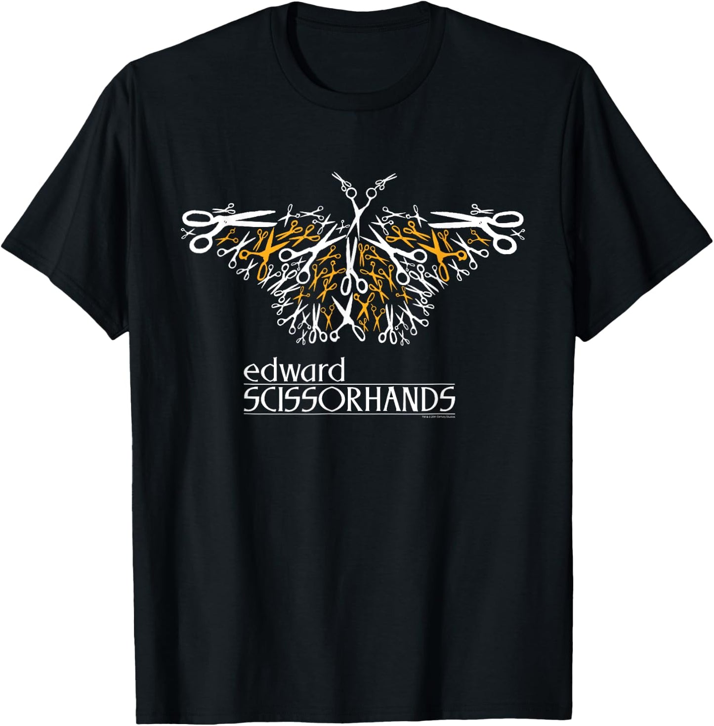 Edward Scissorhands Official Movie Logo & Scissor Butterfly T-Shirt - T-Shirt | Black