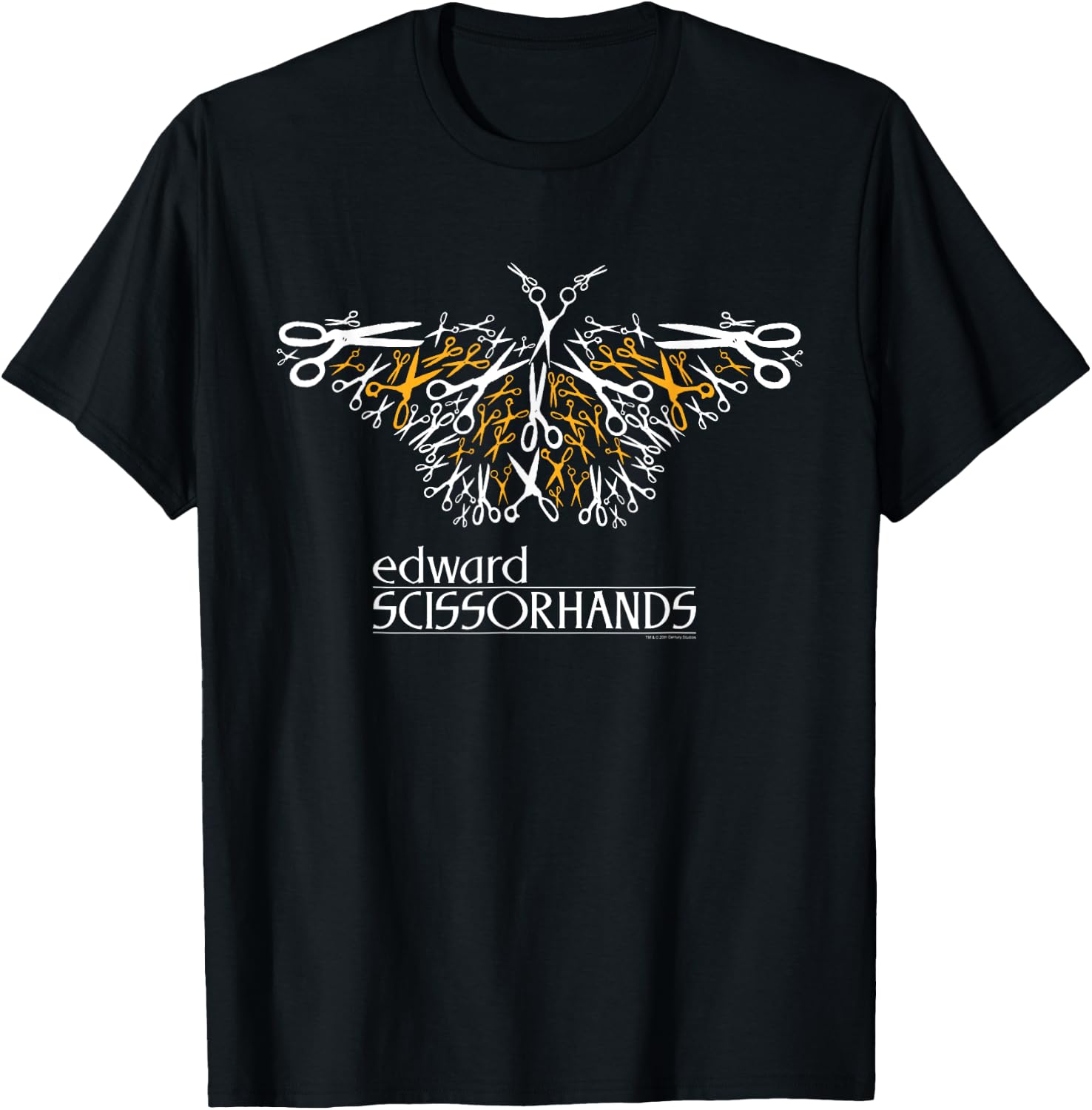 Edward Scissorhands Official Movie Logo & Scissor Butterfly T-Shirt - T-Shirt | Black
