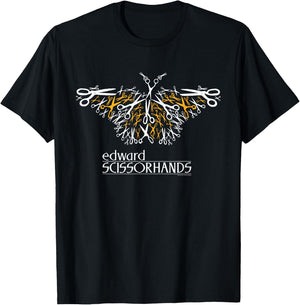 Edward Scissorhands Official Movie Logo & Scissor Butterfly T-Shirt - T-Shirt | Black