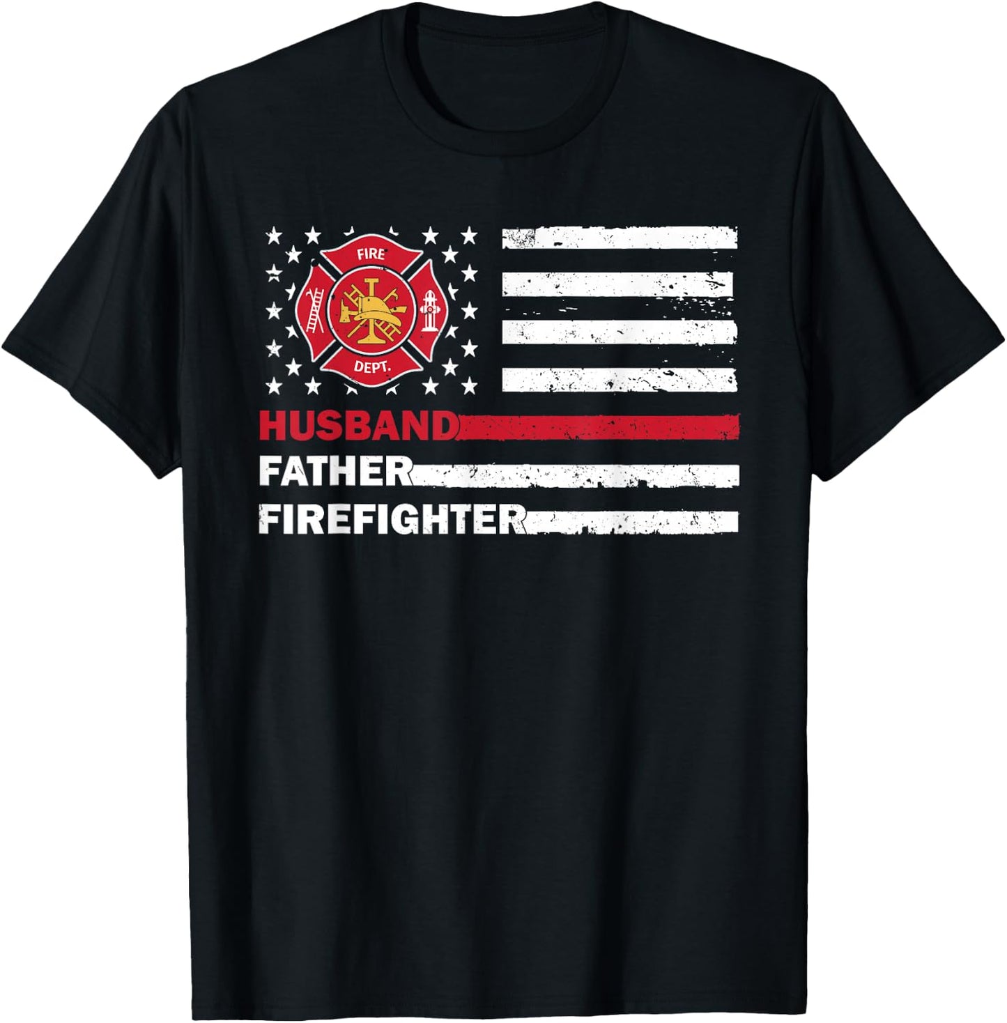Firefighter Art For Husband Men Dad Firefighting Firefighter T-Shirt - T-Shirt | Black