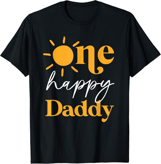 One Happy Daddy of The Birthday First Trip Around the Sun T-Shirt - T-Shirt | Black