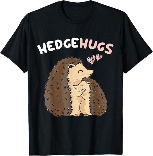 Lustige Igel Geschenk -Adults & Kids Hedgehugs Hedgehog Cartoon Modern Animal Black Short Sleeve All Seasons T-Shirt - T-Shirt | Black