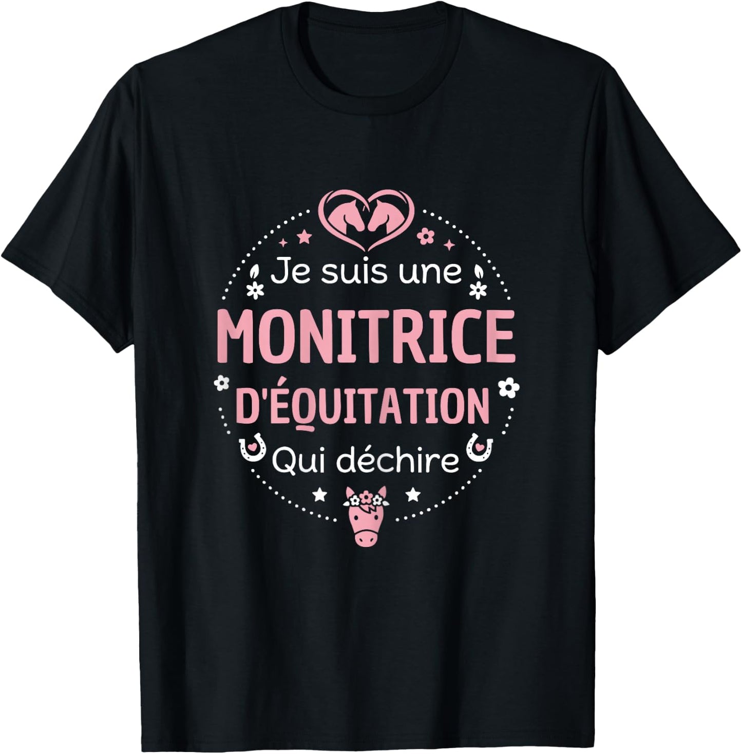 Club équestre Cheval Humour Super monitrice d'Équitation T-Shirt - T-Shirt | Black