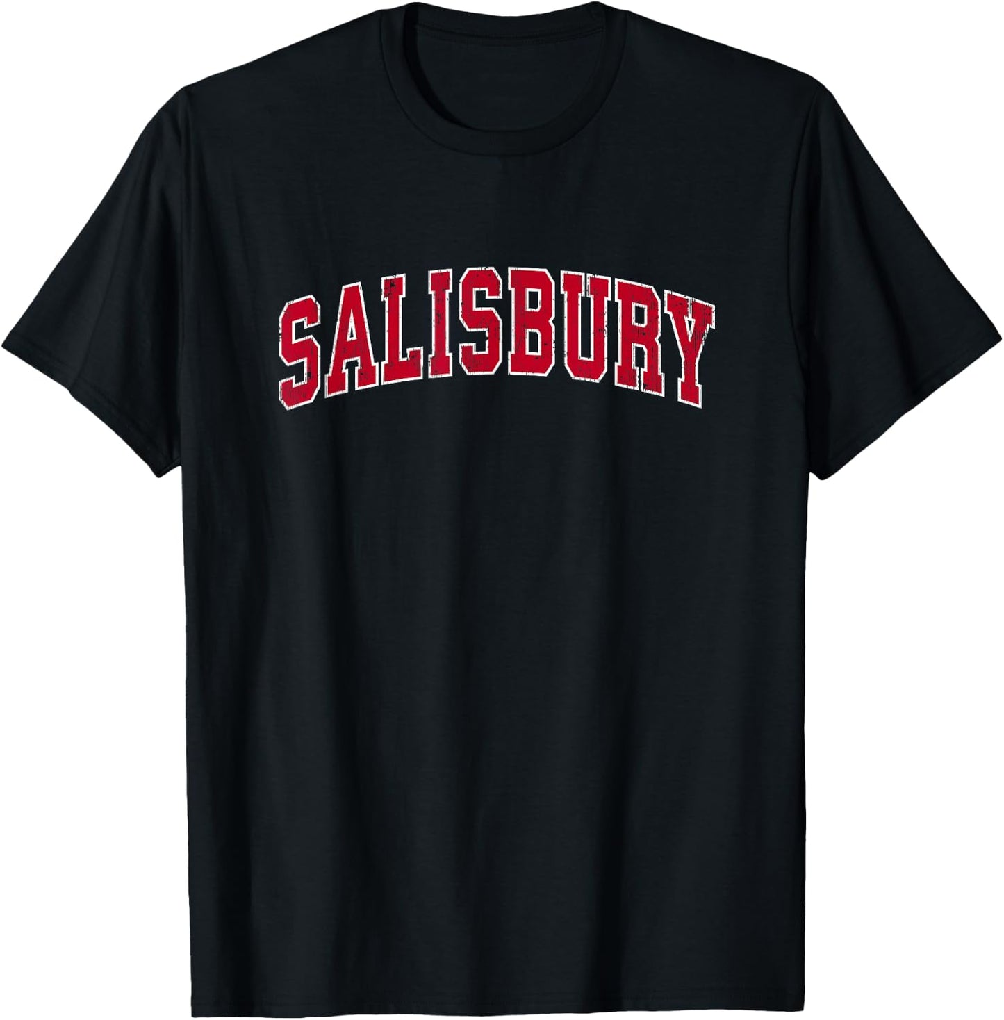 Salisbury Maryland MD Vintage Sports Design Red Design T-Shirt - T-Shirt | Black
