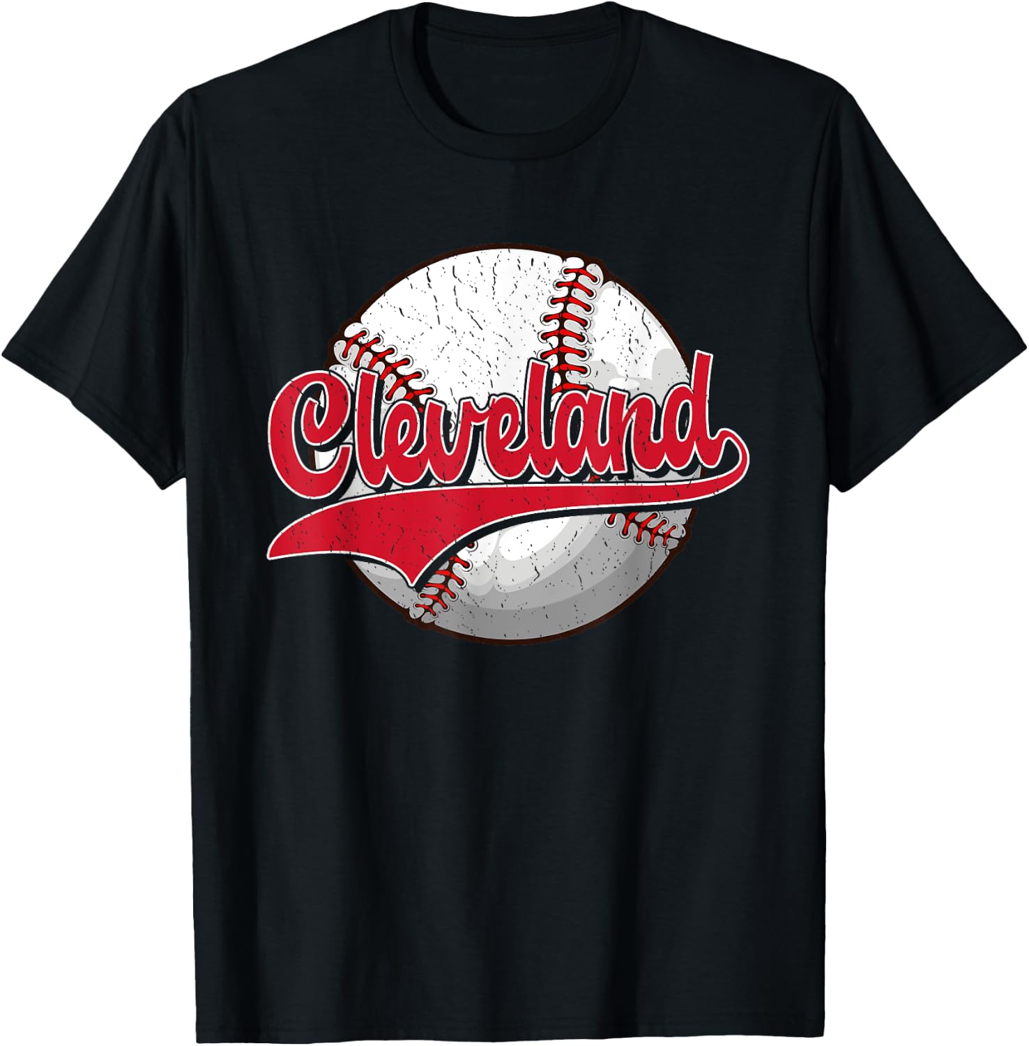 Vintage Cleveland Graphic Funny Baseball Lovers Players T-Shirt - T-Shirt | Black