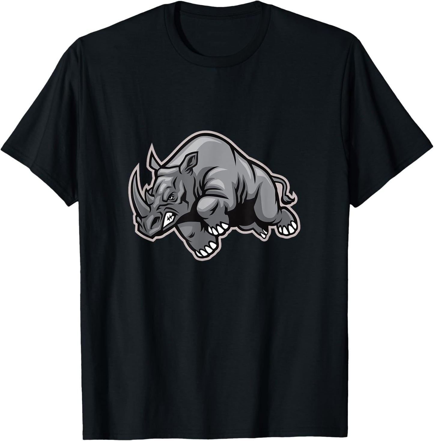 Charging Rhino Chubby Rhinoceros T-Shirt - T-Shirt | Black