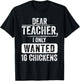 Funny Teacher Chicken Farming I Only Wanted 10 Chickens T-Shirt - T-Shirt | Black