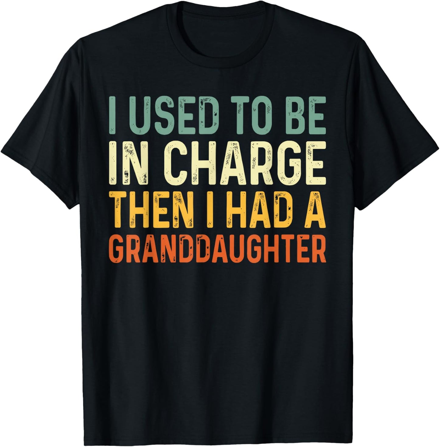 Used to Be in Charge Then Had Granddaughter Grandpa Grandma T-Shirt - T-Shirt | Black
