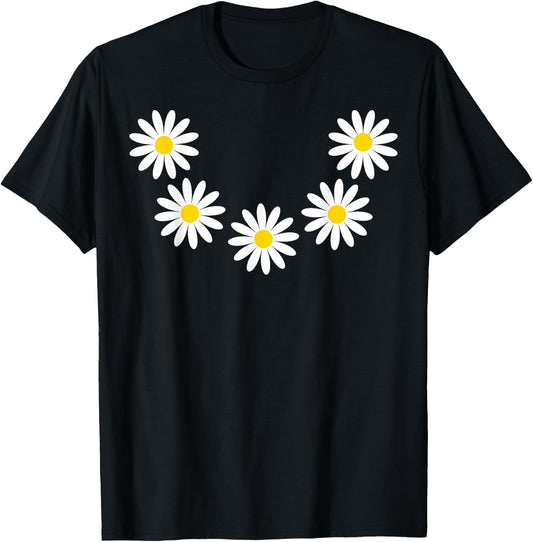 Flower Chain Daisy Flowers Fancy Dress Flower , black T-Shirt - T-Shirt | Black