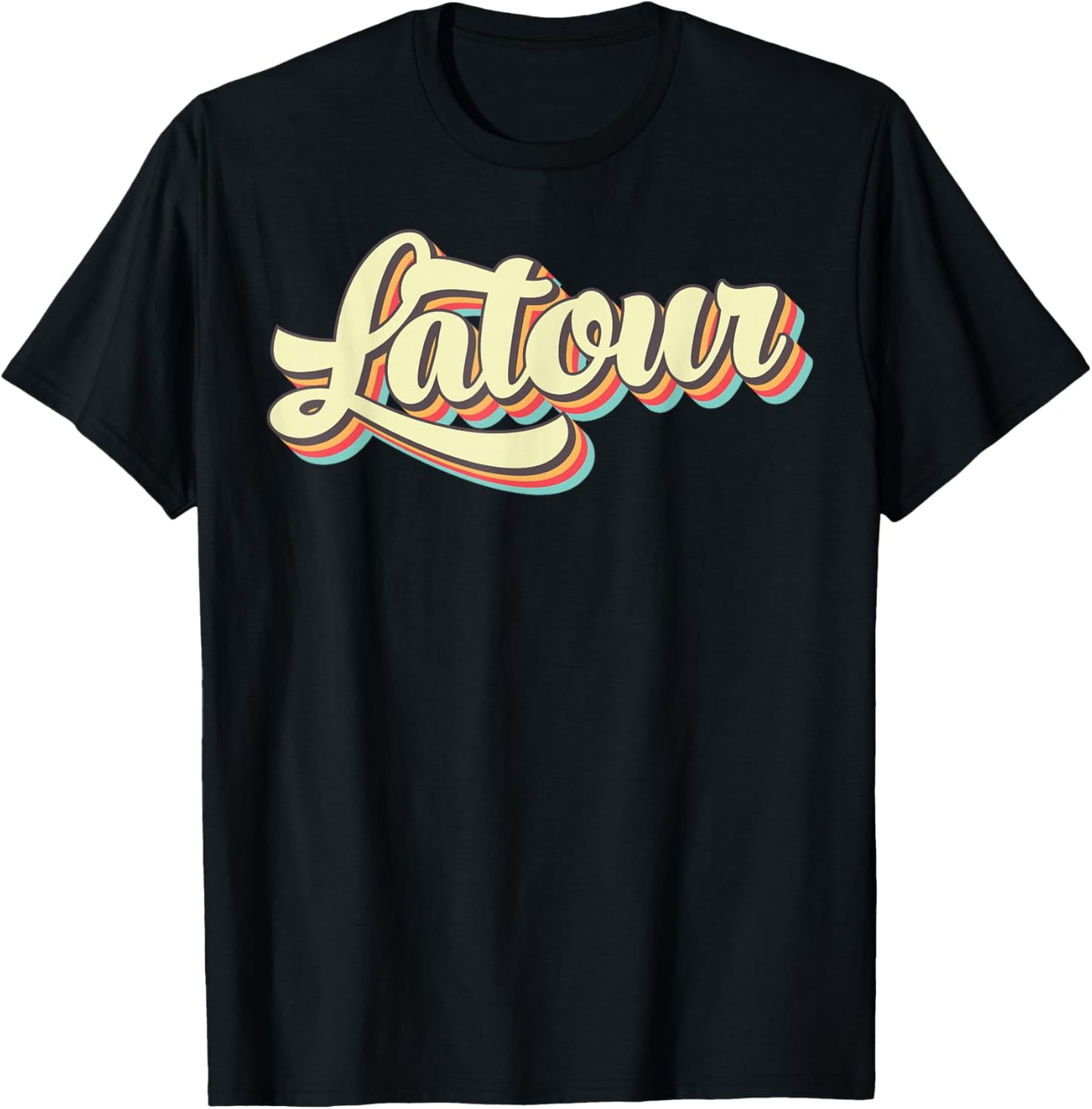 Latour Retro Art Baseball Font Vintage T-Shirt - T-Shirt | Black