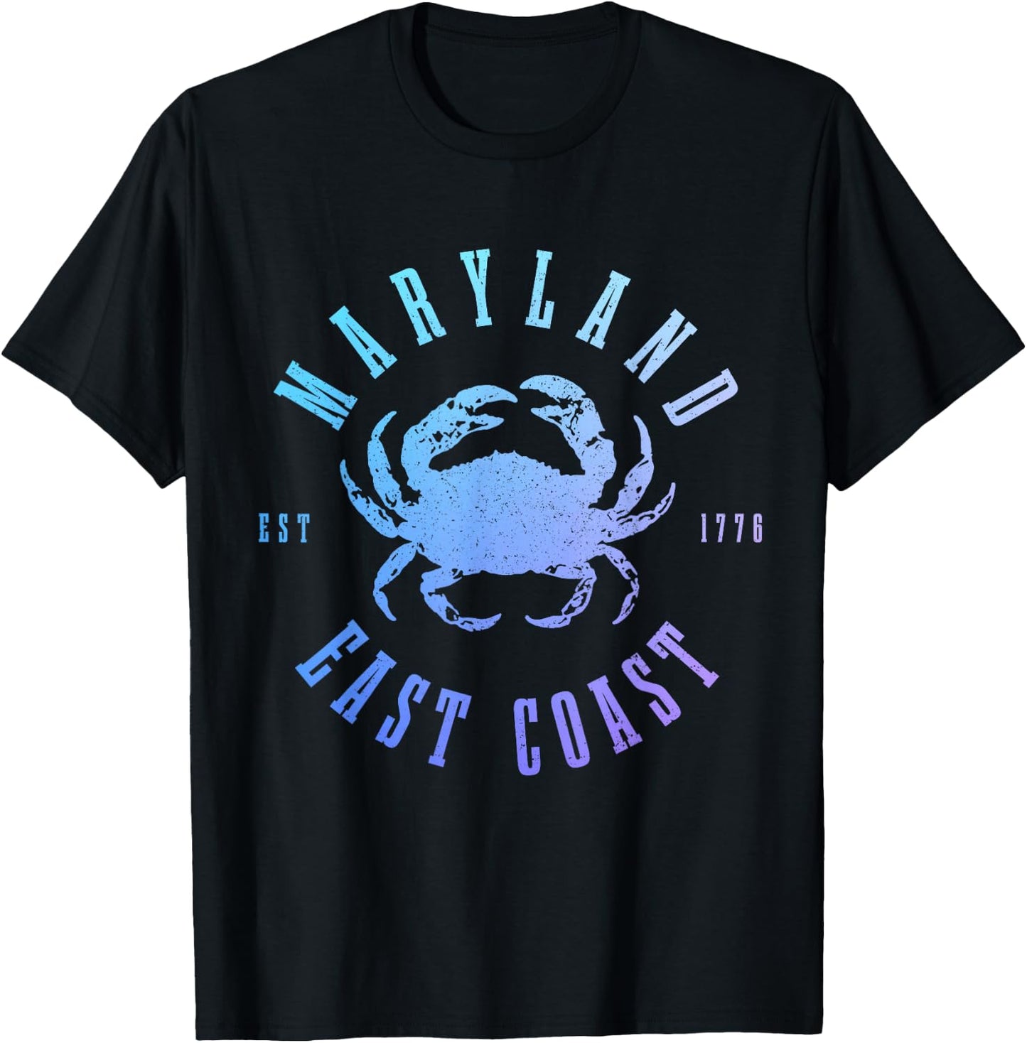Maryland Blue Crab Crabbing East Coast Pride Vintage T-Shirt - T-Shirt | Black
