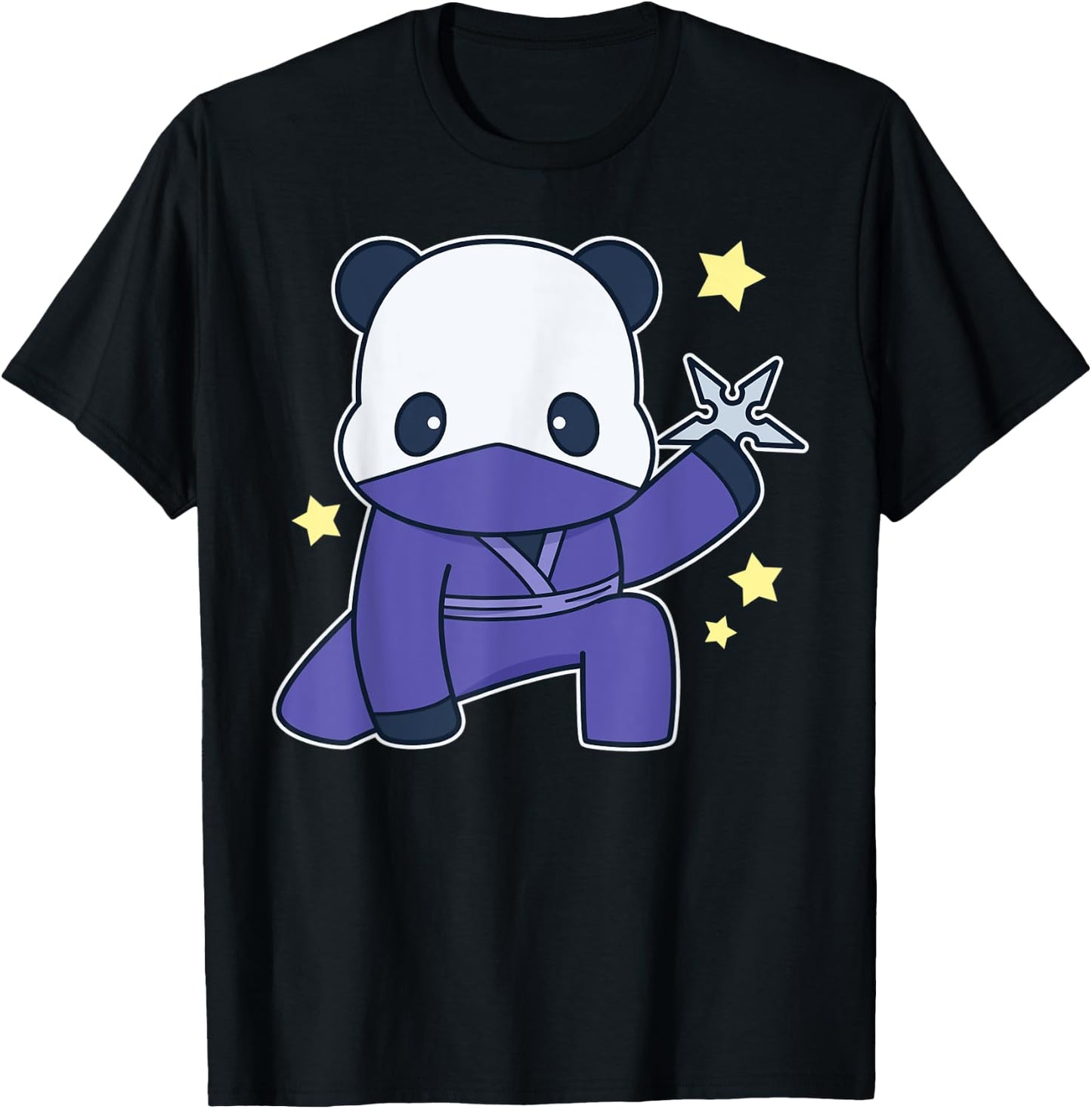 Cute Panda Wearing A Ninja Costume Panda Bear T-Shirt - T-Shirt | Black