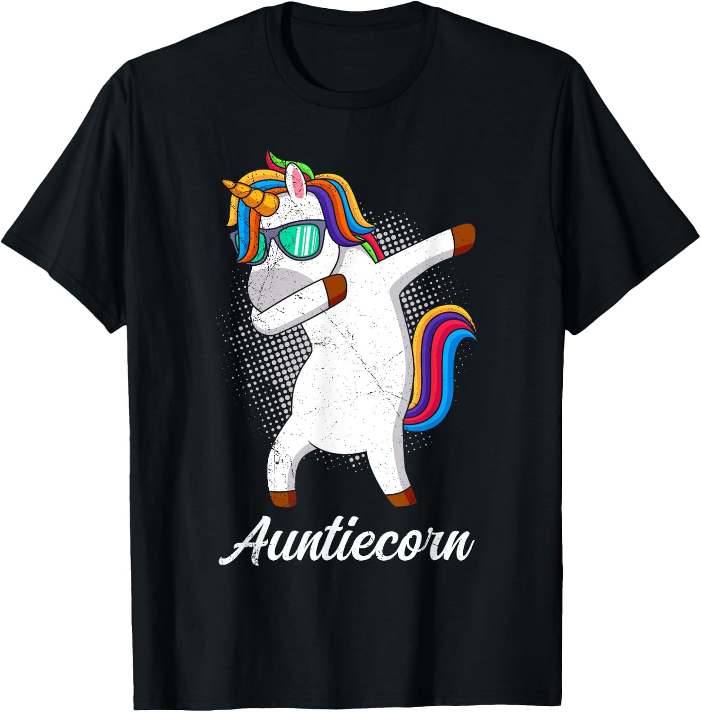 Auntiecorn Unicorn Lovers Aunties Mothersday Aunt T-Shirt - T-Shirt | Black