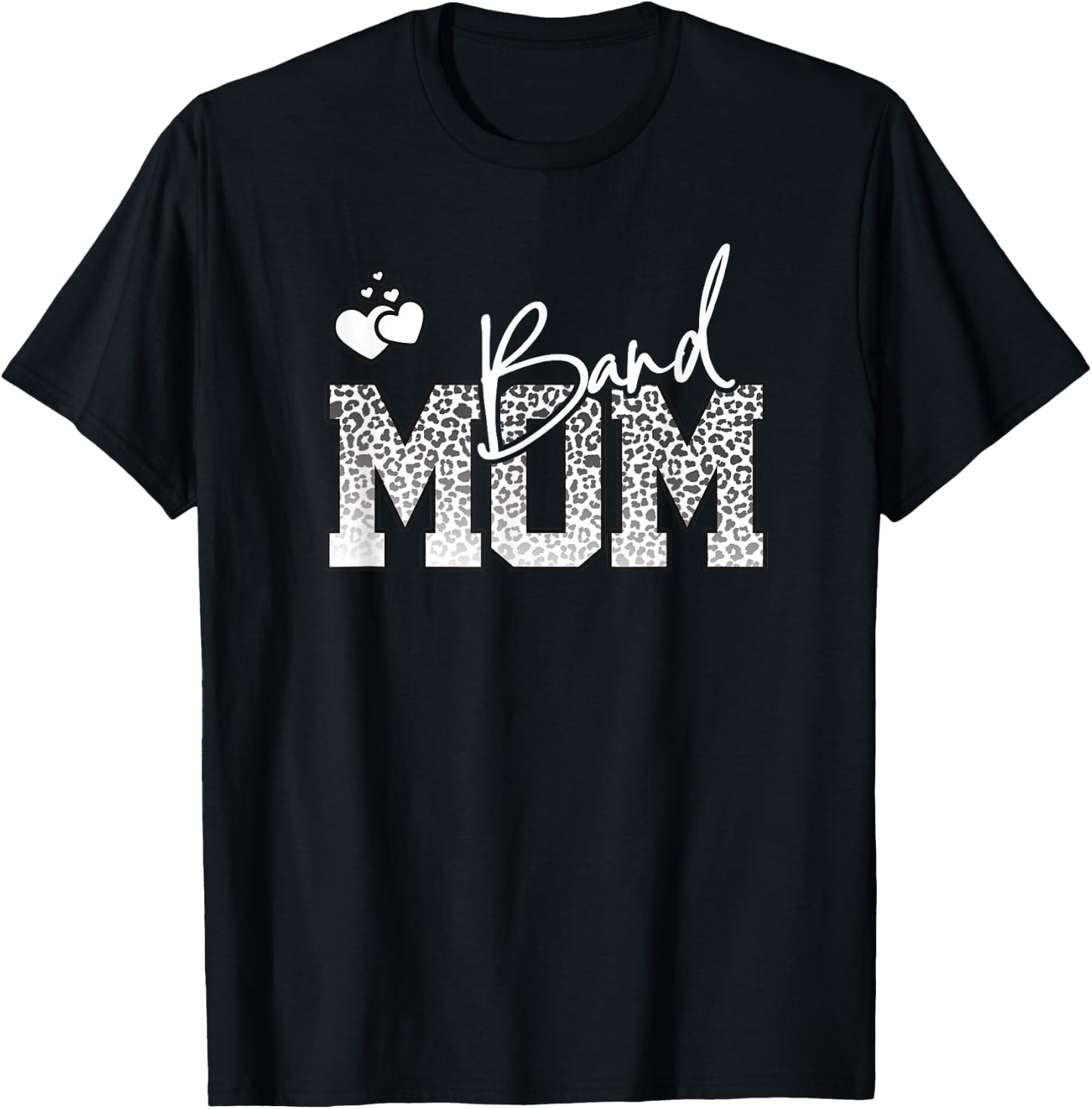 Band Mom Leopard Print for Mother with Band Kids T-Shirt - T-Shirt | Black