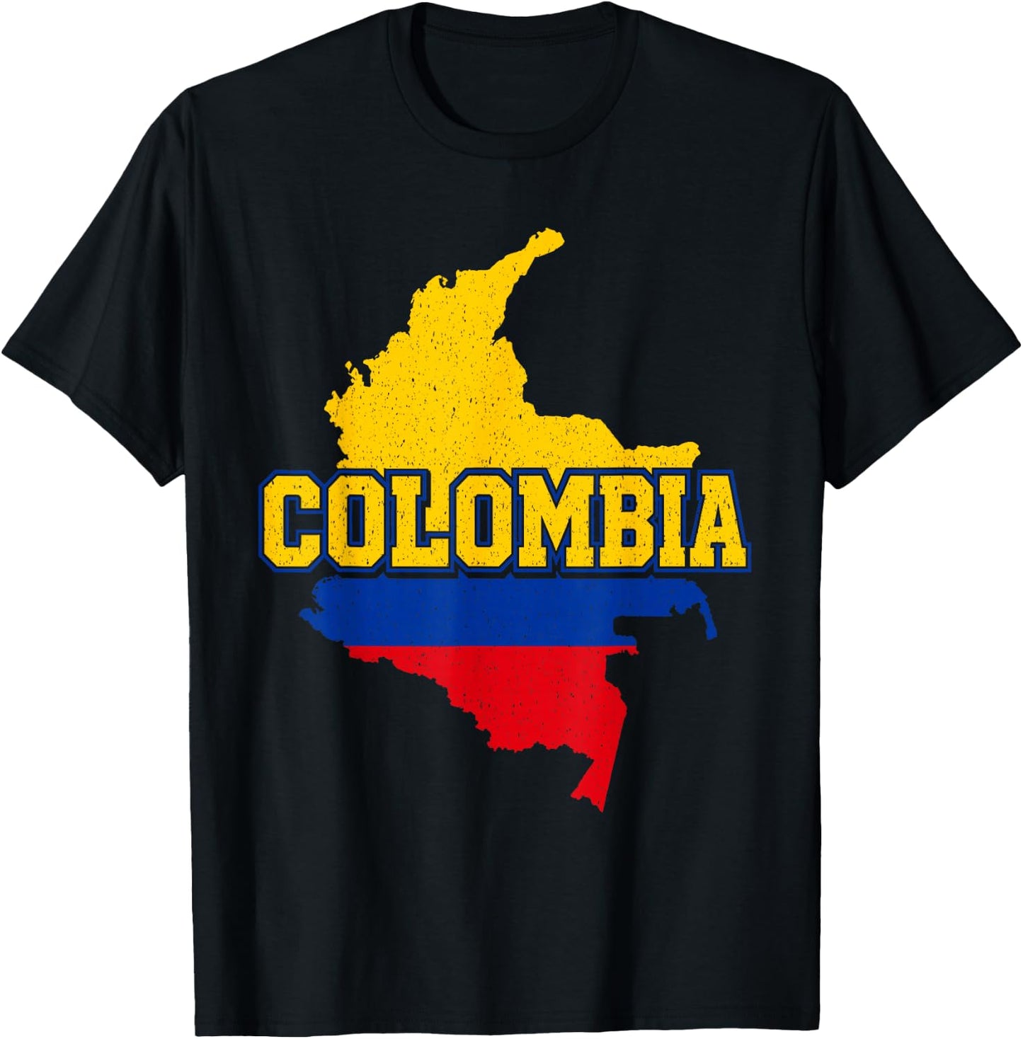 Vintage Colombia Flag Patriotic Colombian Pride Men Women T-Shirt - T-Shirt | Black