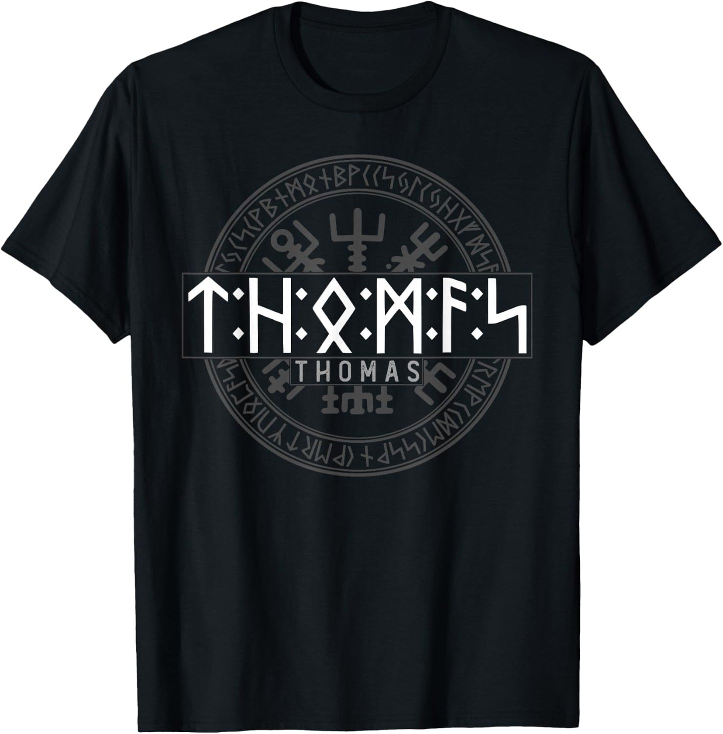 Thomas in Futhark Runes Viking , black T-Shirt - T-Shirt | Black