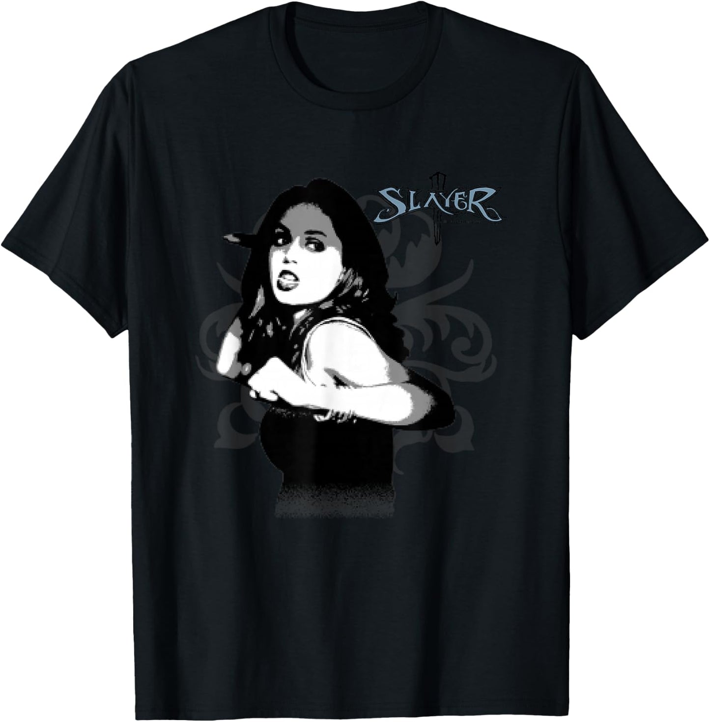 Buffy The Vampire Slayer Faith New Slayer Portrait , Blue, S T-Shirt - T-Shirt | Black