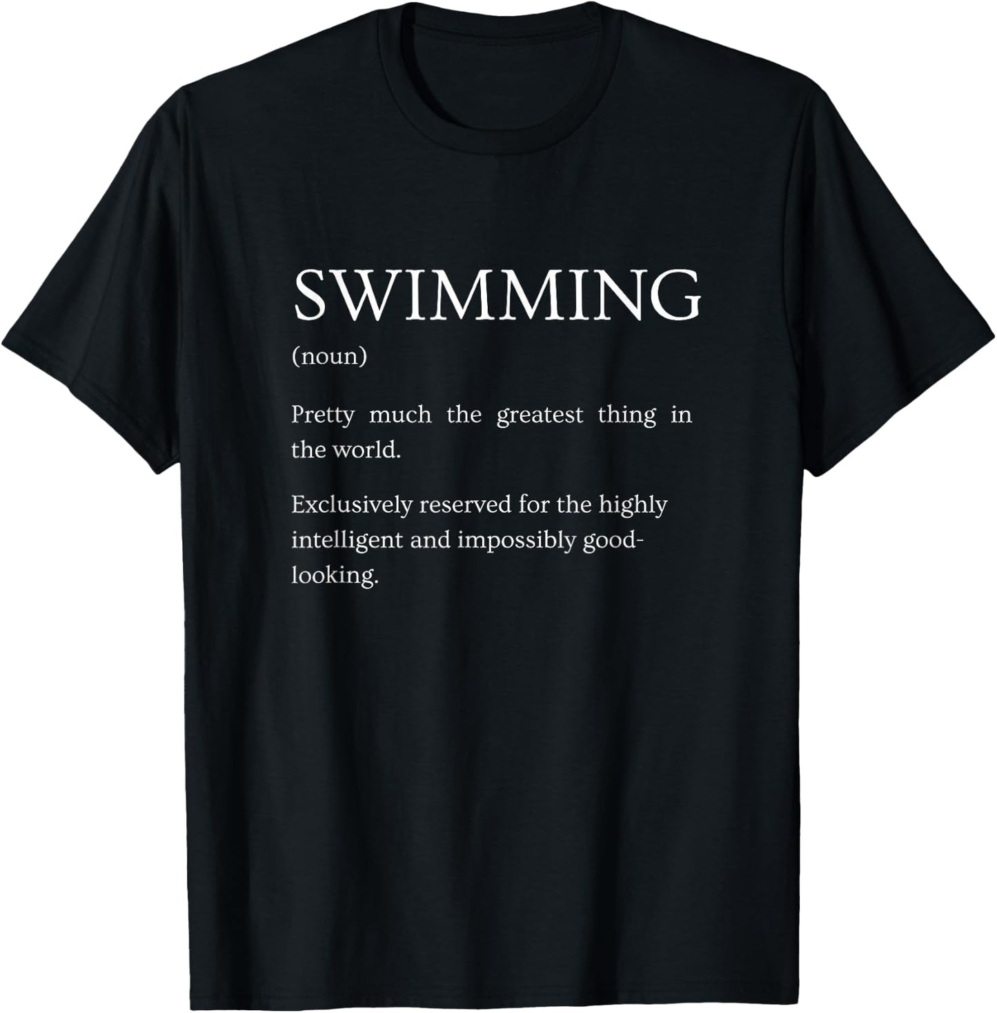 Swimming Definition - Funny Sarcastic Swimming Explanation T-Shirt - T-Shirt | Black