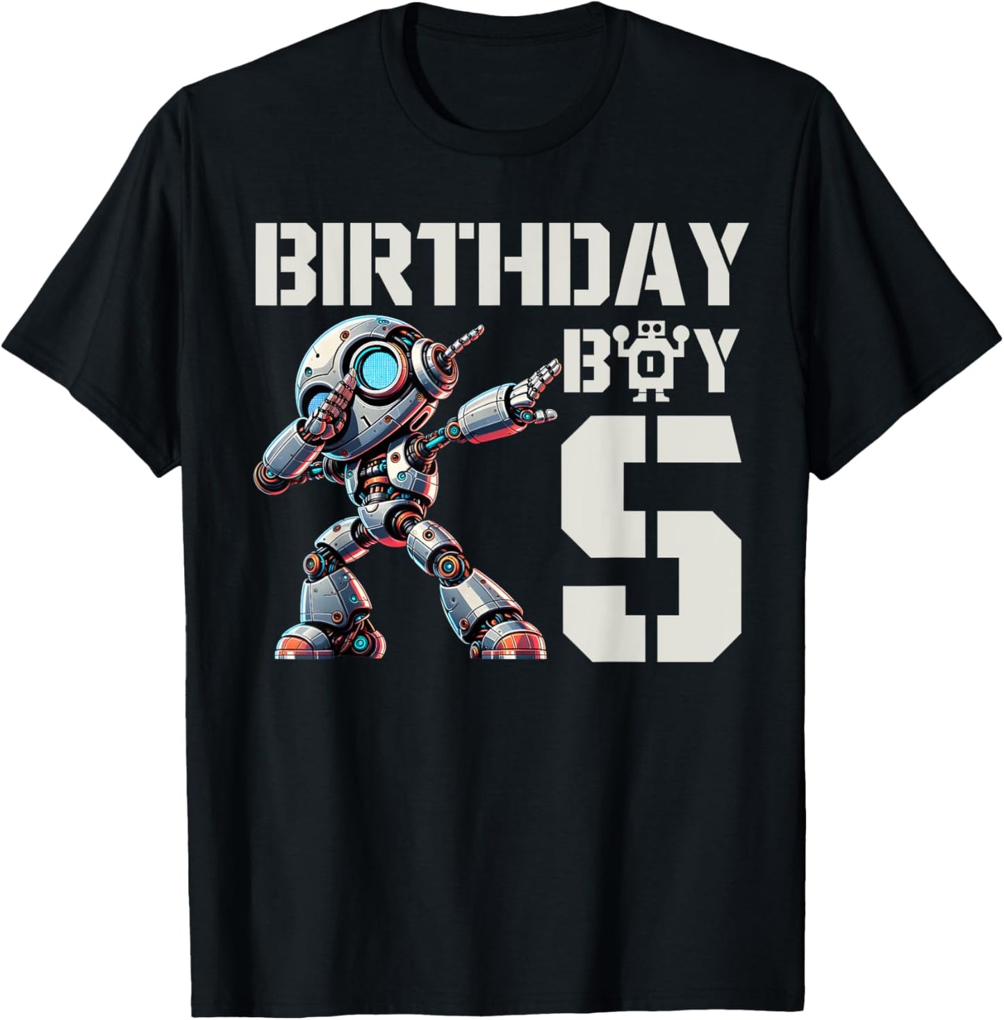 Jungen Roboter Party Roboter 5. Geburtstag Shirt Kinder 5. Geburtstag T-Shirt - T-Shirt | Black