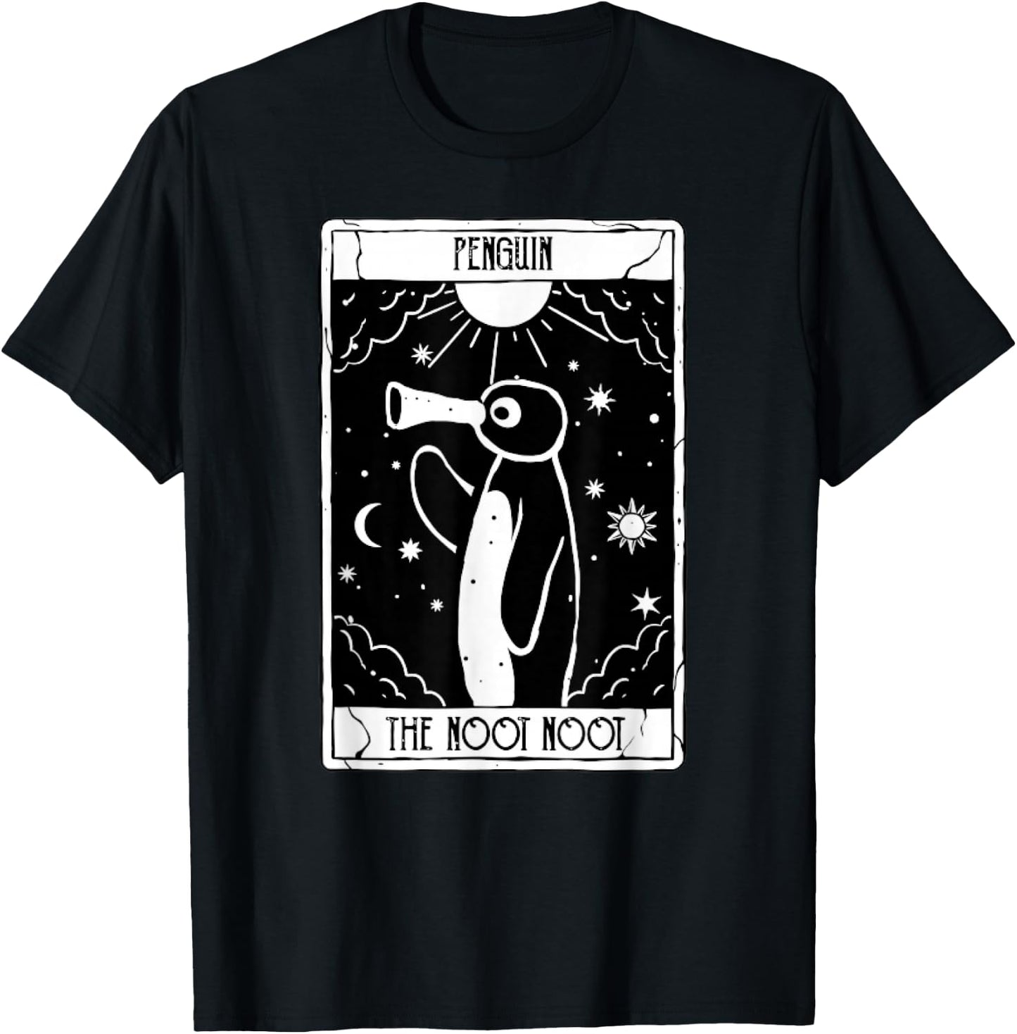 Noot Funny Penguin Tarot Vintage Distressed , black T-Shirt - T-Shirt | Black