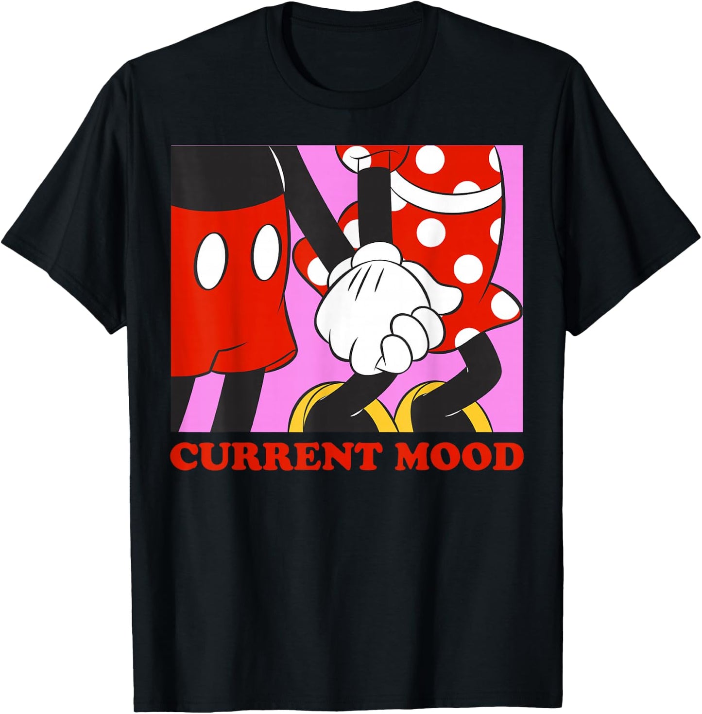 Disney Mickey and Friends Mickey & Minnie Current Mood Small T-Shirt - T-Shirt | Black