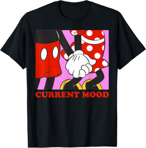 Disney Mickey and Friends Mickey & Minnie Current Mood Small T-Shirt - T-Shirt | Black