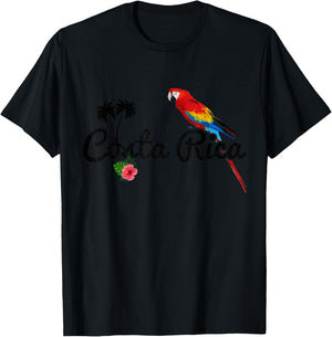 Costa Rica Parrot Macaw Vintage Pride Costa Rican Souvenir T-Shirt - T-Shirt | Black