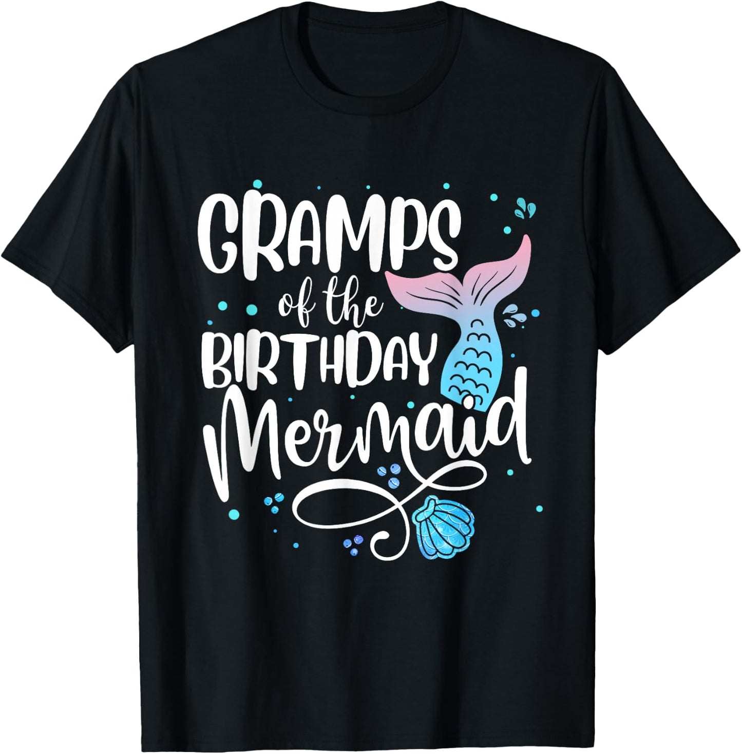 Gramps Of The Birthday Mermaid Family Matching Party Squad T-Shirt - T-Shirt | Black