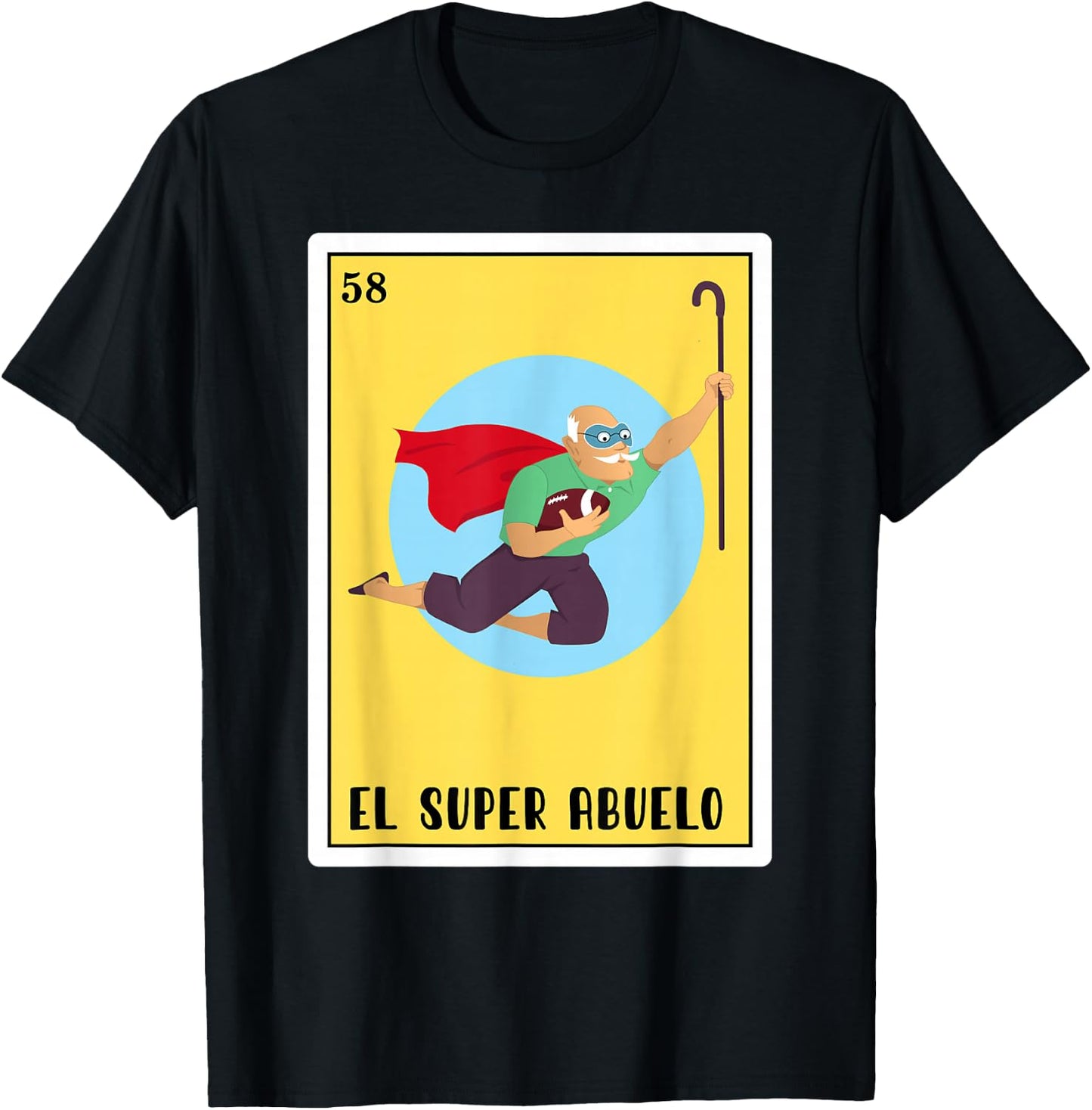 Funny Spanish-Mexican Bingo Gifts - El Super Abuelo T-Shirt - T-Shirt | Black
