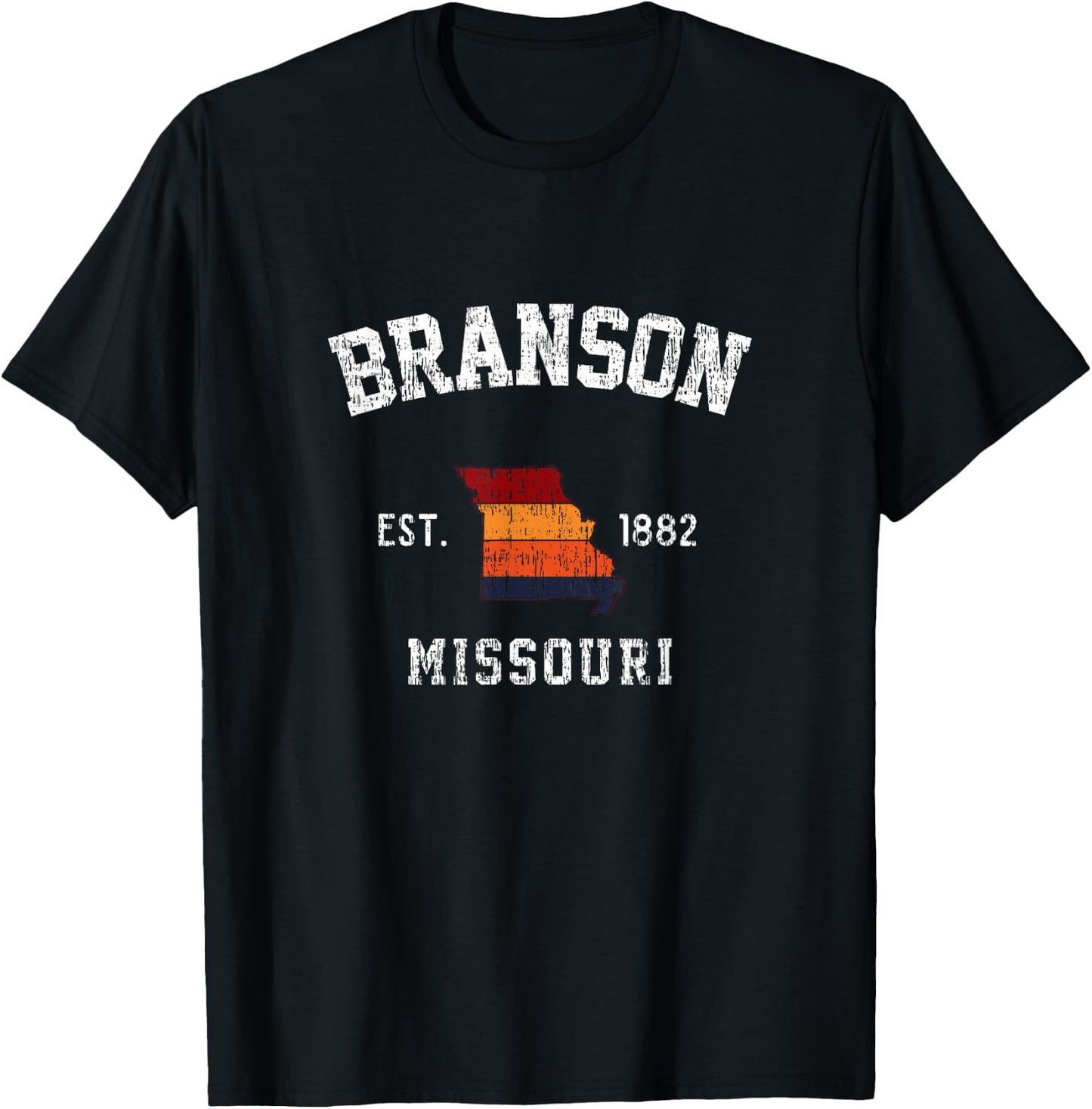 Branson Missouri Vintage MO Home Retro Sports Design T-Shirt - T-Shirt | Black