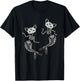 Kitty Cat Mermaid Skeleton Halloween Fantasy Men Women Kids T-Shirt - T-Shirt | Black
