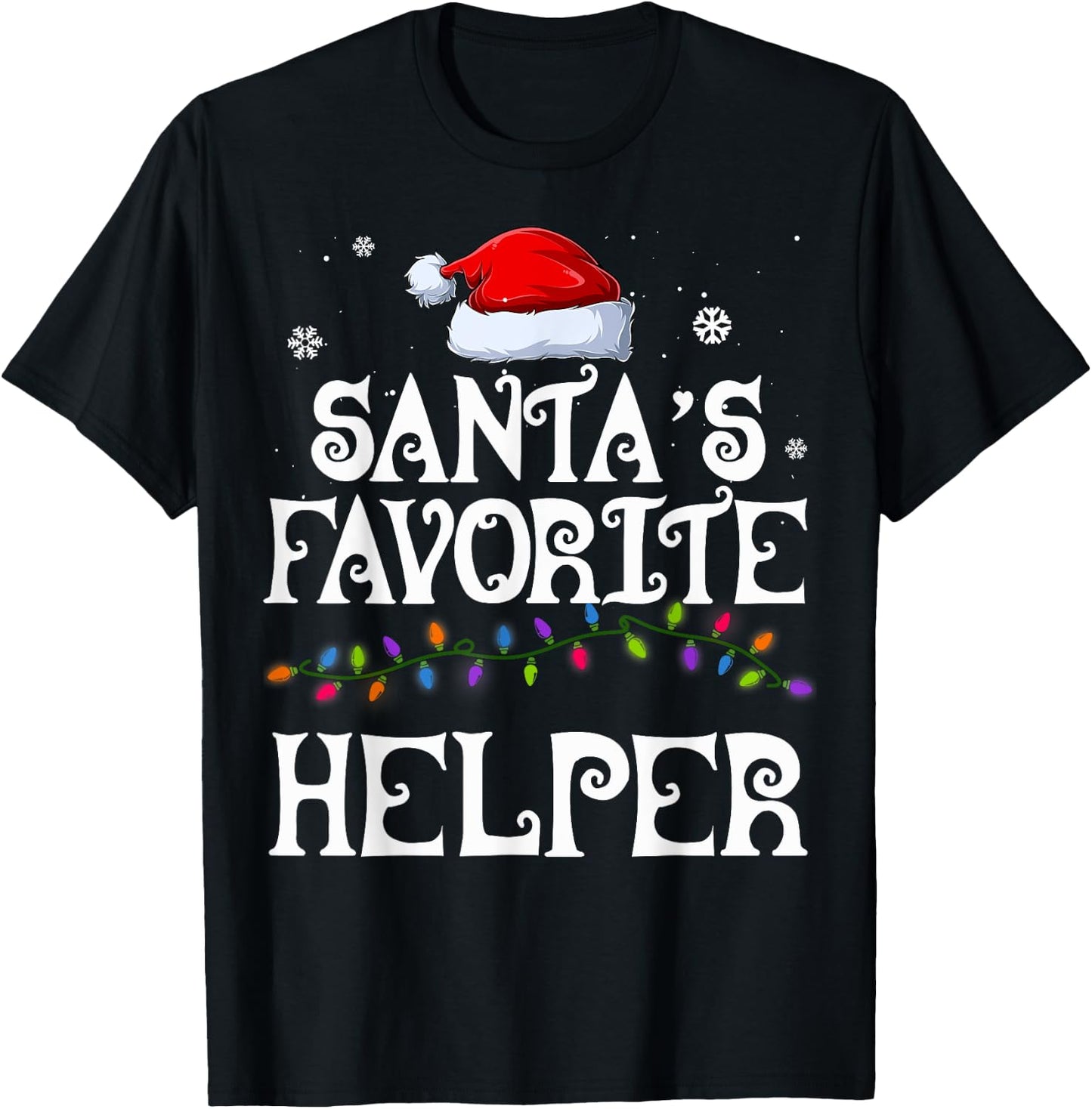 Funny Santa's Favorite Helper Family Matching Christmas T-Shirt - T-Shirt | Black