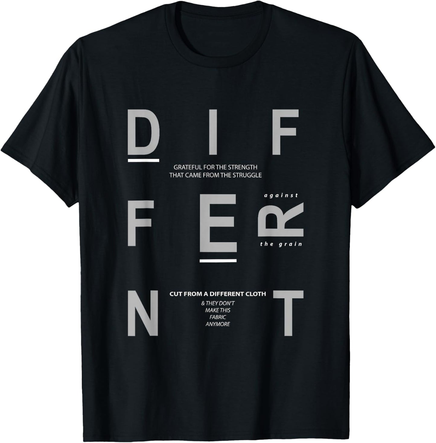 Grey Different Monochrome Color Graphic T-Shirt - T-Shirt | Black