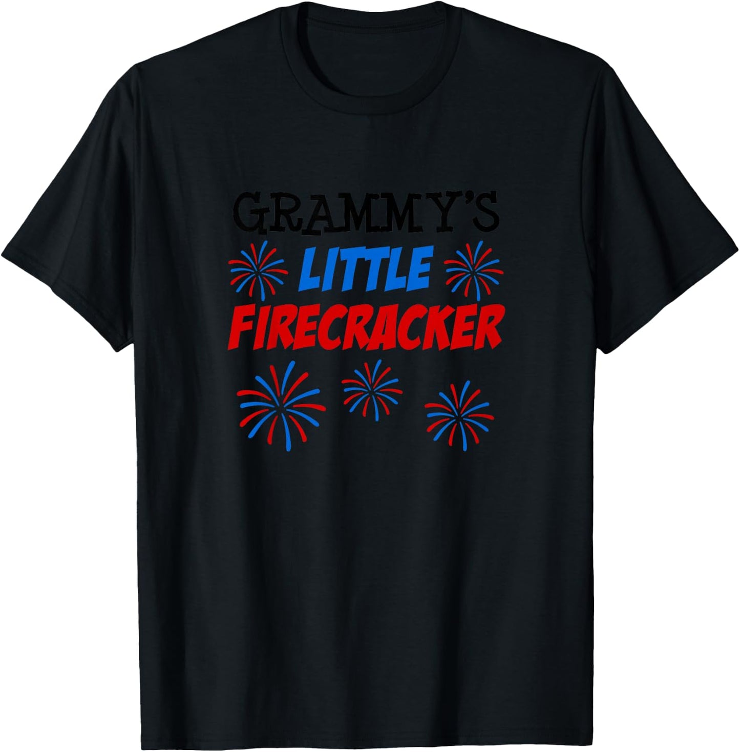 Grammy's Little Firecracker Cute Cartoon Grandchild T-Shirt - T-Shirt | Black