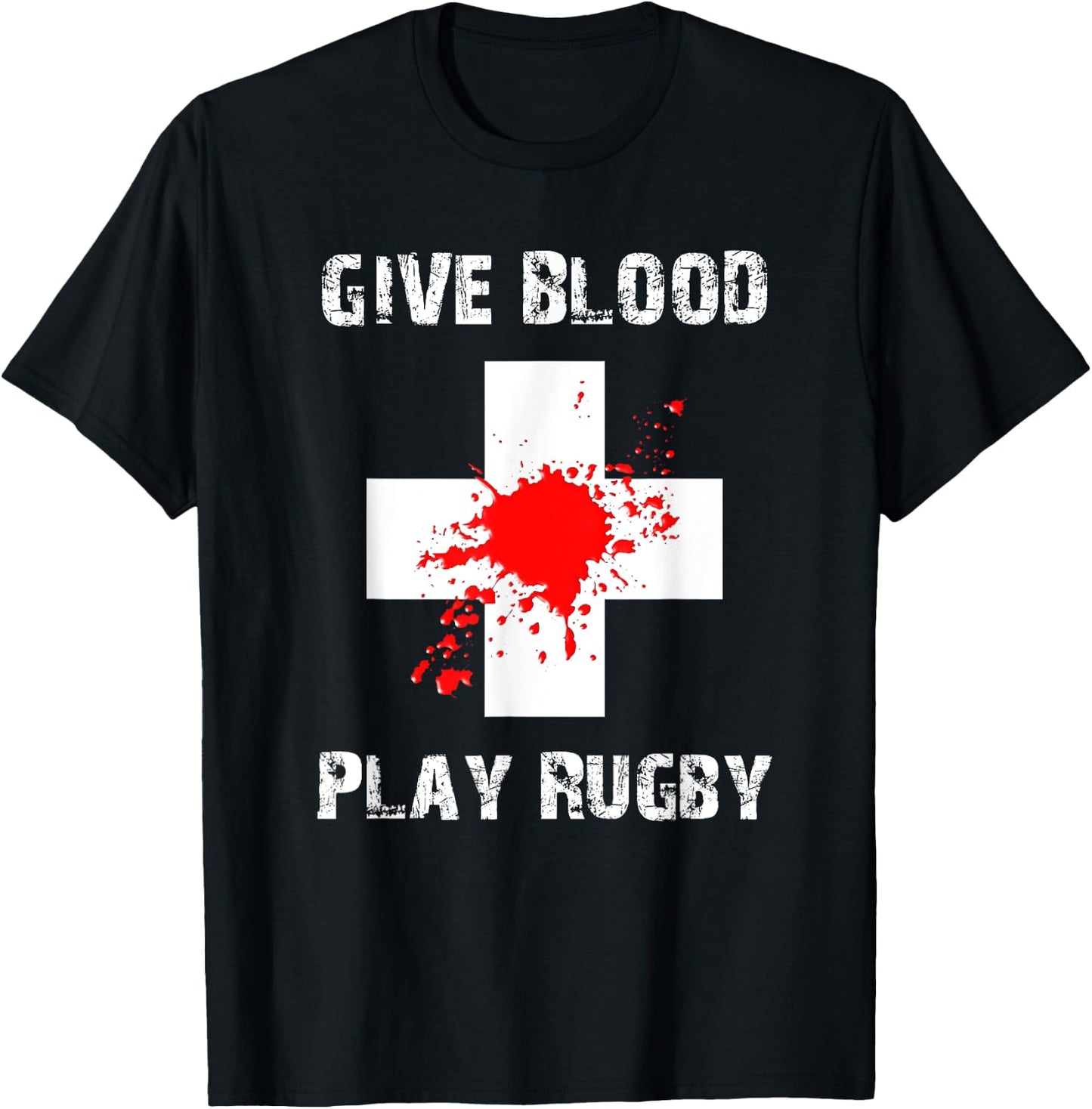 Give Blood Play Rugby | Funny Rugby Player T-Shirt - T-Shirt | Black