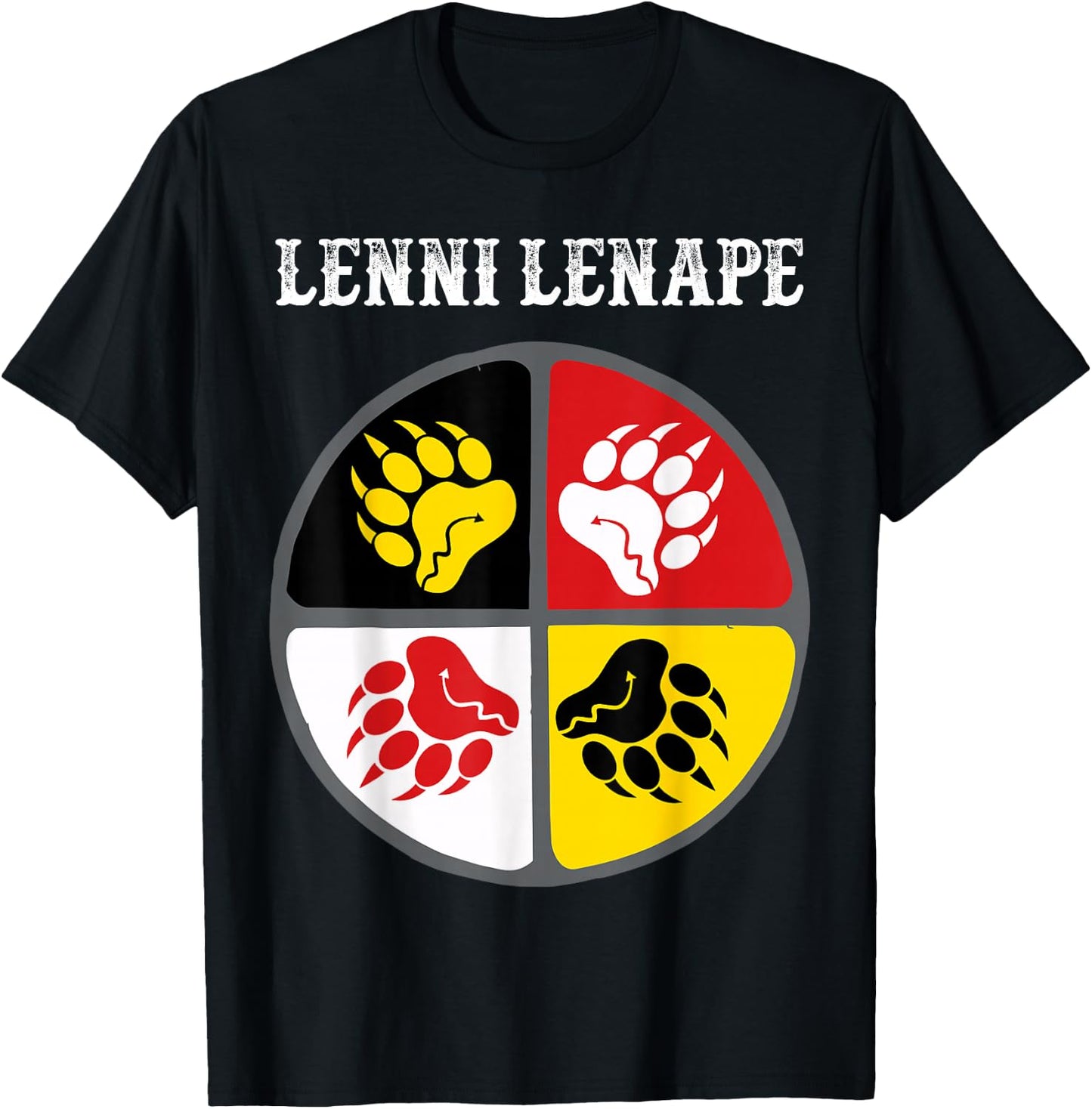 Lenni Lenape Delaware Native American Medicine Wheel T-Shirt - T-Shirt | Black