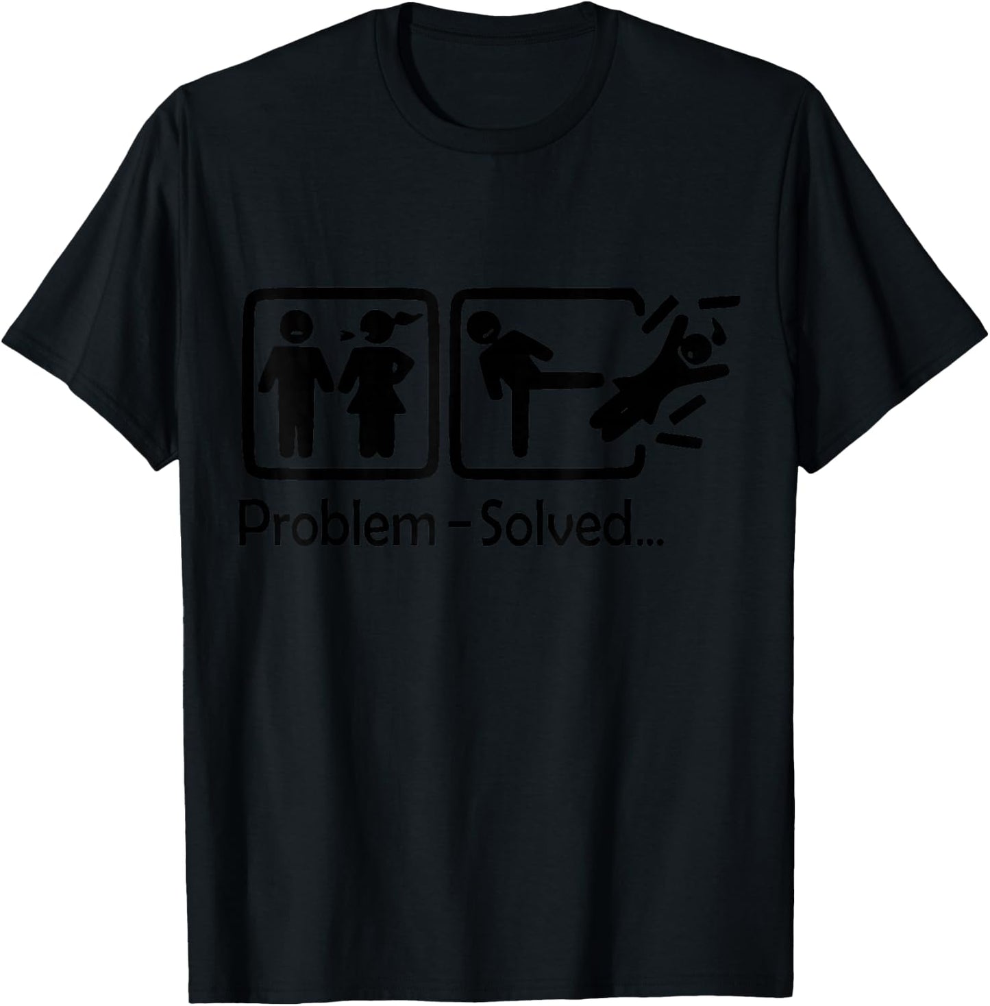 Divorce Problem Solved Funny Ex-Wife , grey, S T-Shirt - T-Shirt | Black