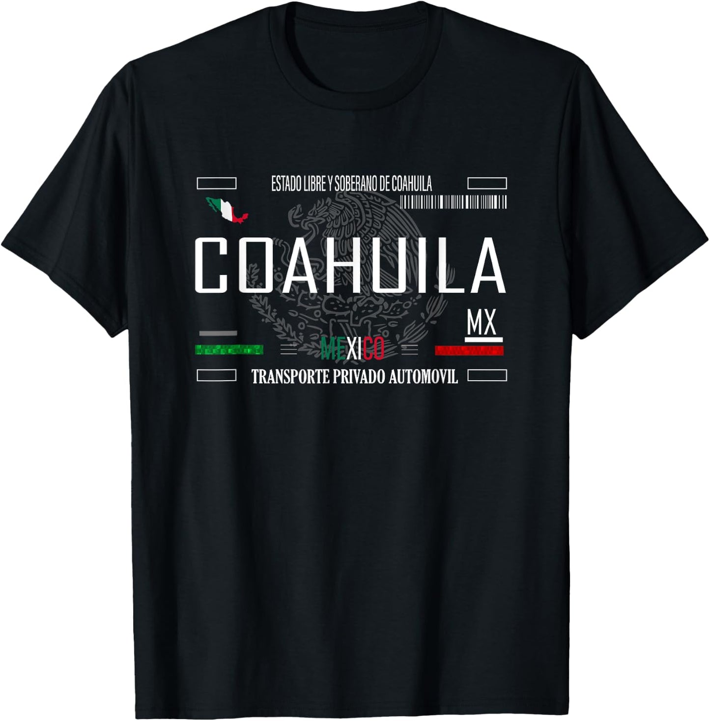 COAHUILA Mexico License Plate Aesthetic COAHUILA T-Shirt - T-Shirt | Black