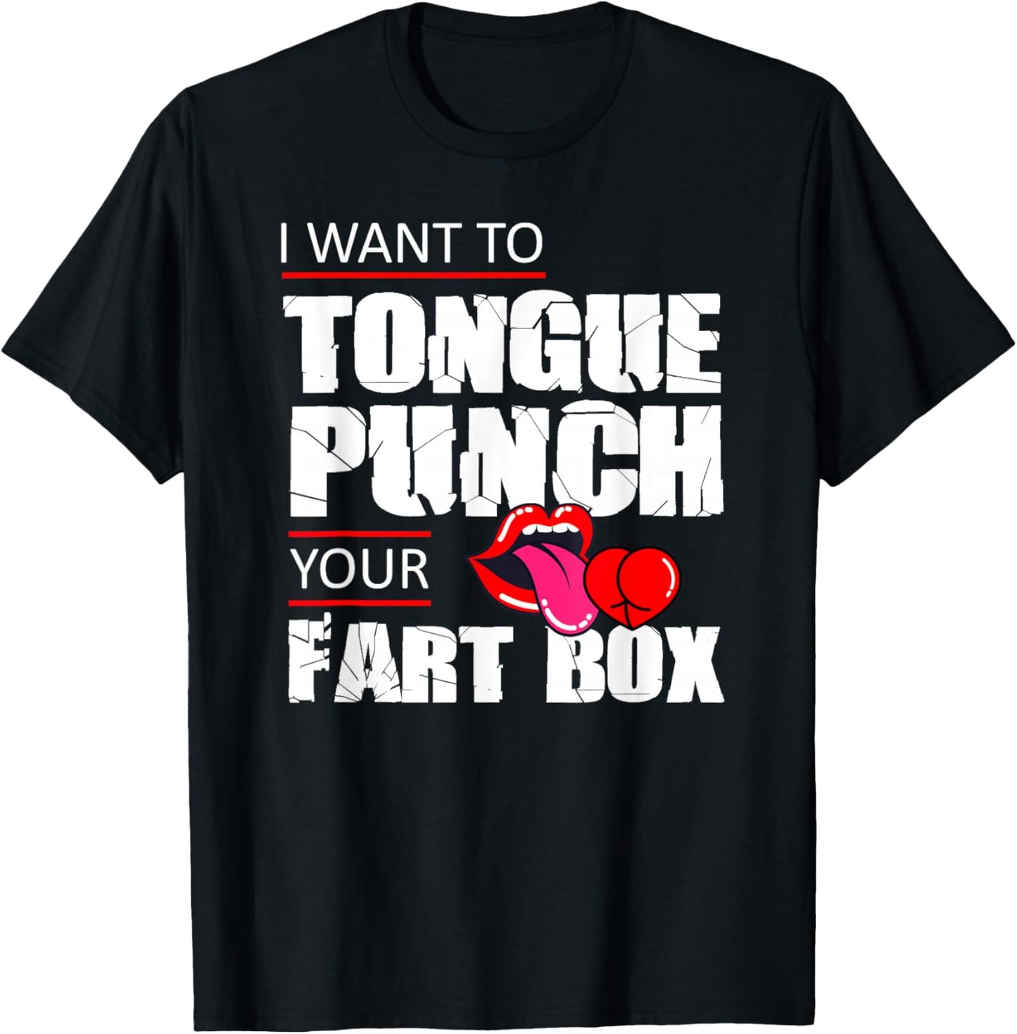 Tongue Fart Box Punch Funny Word Pun Humor Sarcasm Joke Gag T-Shirt - T-Shirt | Black