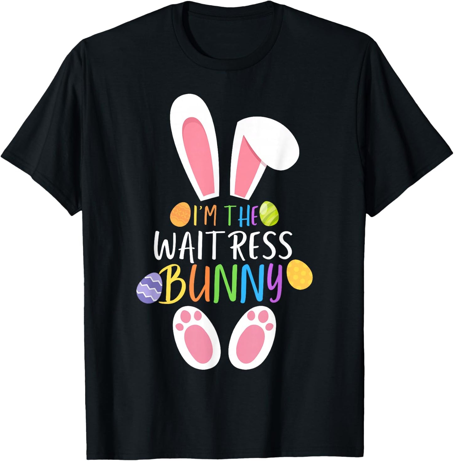 I'm The Waitress Bunny Funny Easter Day Rabbit T-Shirt - T-Shirt | Black