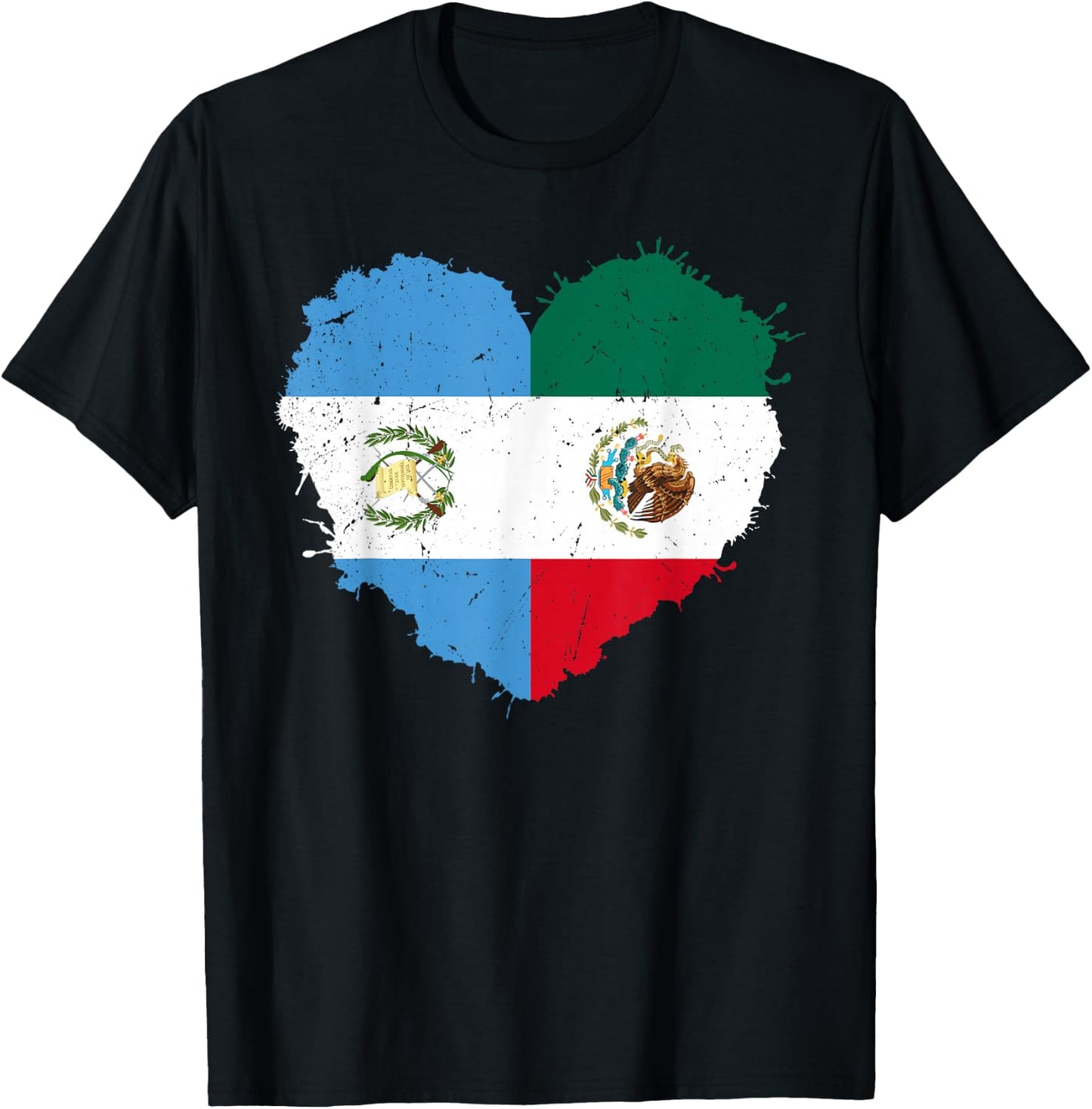 Half Mexican Half Guatemalan Hispanic Heritage Month Latino T-Shirt - T-Shirt | Black