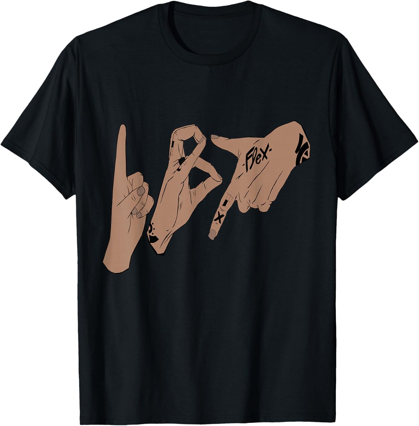 187 Hand Sign Gesture , black T-Shirt - T-Shirt | Black