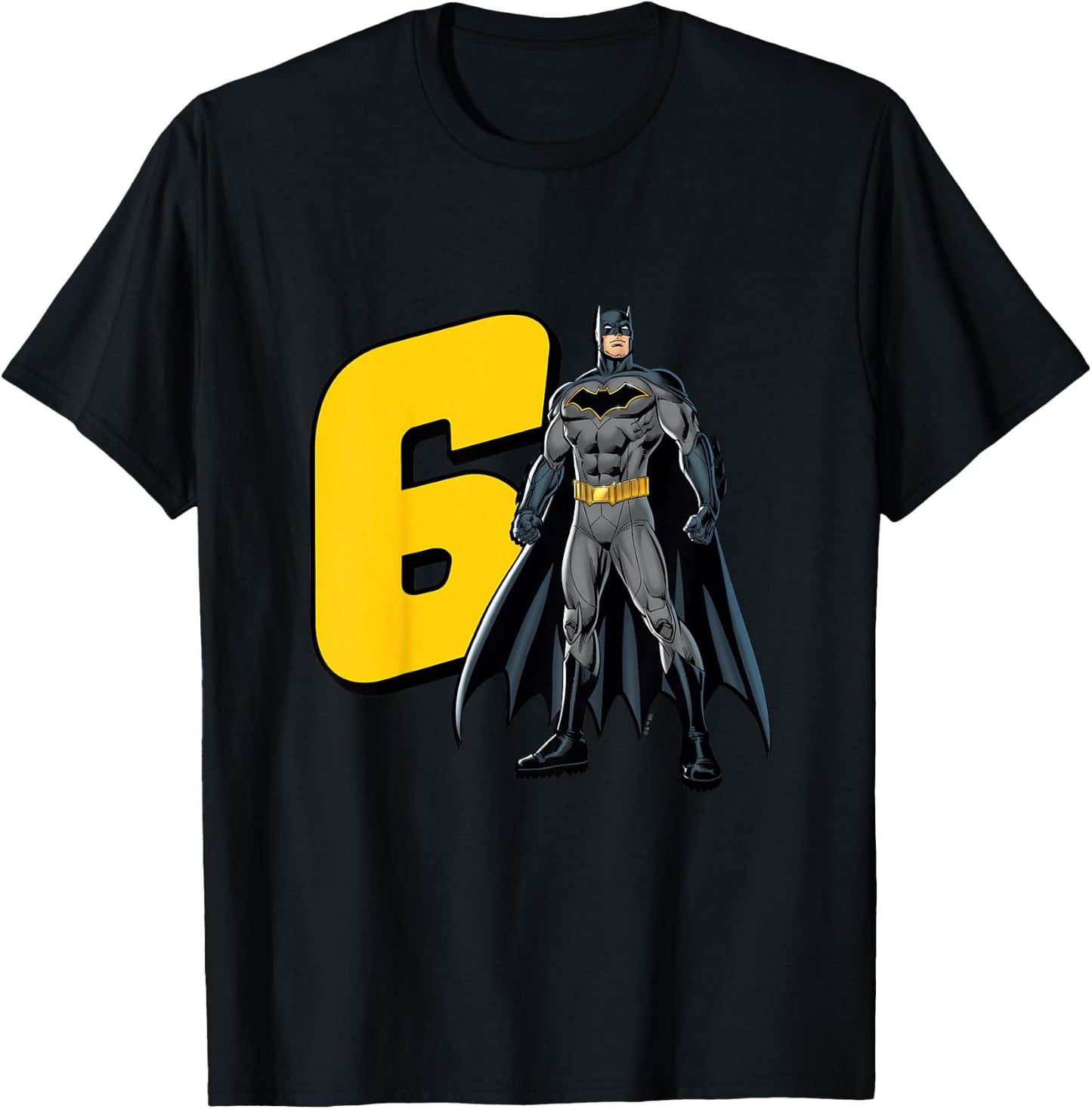 Kids Batman Super Hero 6th Birthday T-Shirt - T-Shirt | Black